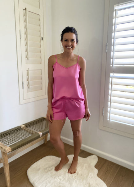 Chiara Luxe Cami Set - Available in Milk & Black & Perfect Pink Premium Matte Satin