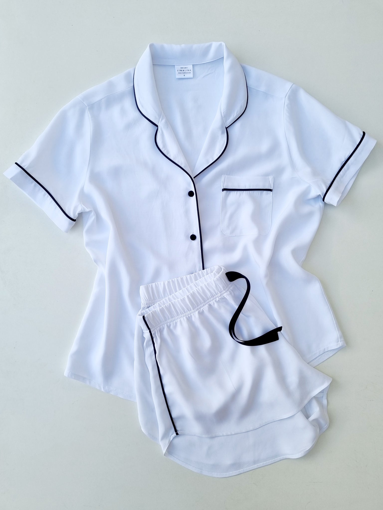 Gia Classic Short Sleeve + Shorts Sets - Available in White/Black & Black/White & Blush/White