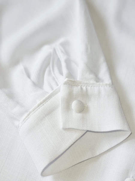 Gia Classic Long Sleeve + Shorts Set - Premium Linen Look