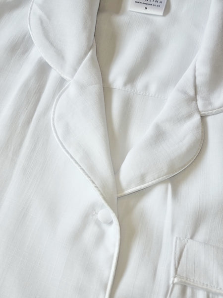 Gia Classic Long Sleeve + Shorts Set - Premium Linen Look