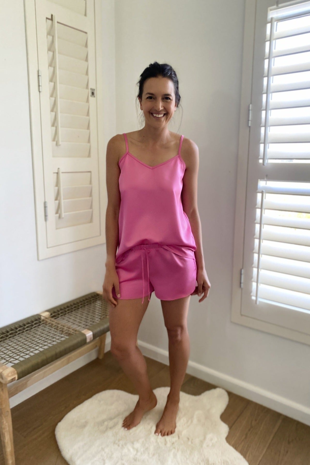 Chiara Luxe Cami Set - The Perfect Pink Premium Matte Satin