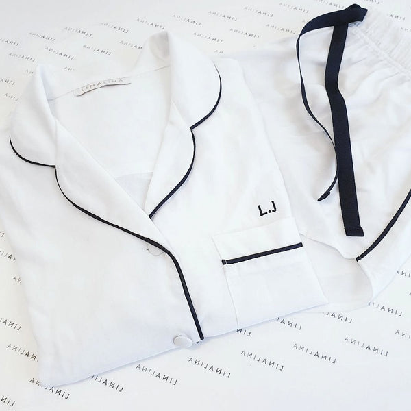 Gia Classic Long Sleeve + Shorts Set - Available in White/Black & Black/White